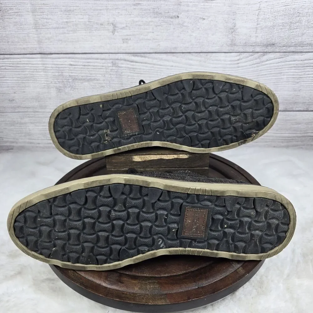Toms Mens Navi Dark Gray Linen Lace Up Round Toe Chukka Boots Sz 10.5 M